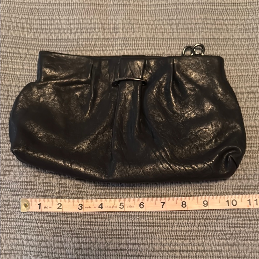 Elegant Black Leather Clutch